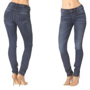 Silver Jeans Aiko Skinny Size 25 0 Dark Wash Mid-Rise Basics Emo Grunge